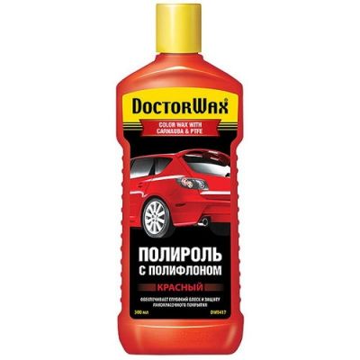 Полироль DoctorWax Color Wax with Carnauba & PTFE с полифлоном красный DW8417 300мл
