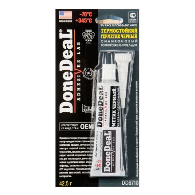 Герметик прокладка DoneDeaL +345°C чёрный DD6710 42,5г