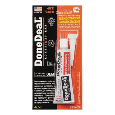 Герметик прокладка DoneDeaL + 345 ° C червоний силіконовий DD6724 42,5г