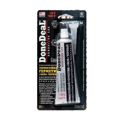 Герметик прокладка DoneDeaL +345°C чёрный силиконовый DD6712 85г