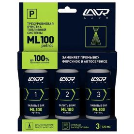 Очищувач LAVR ML100 PETROL engine three-level cleaning system трирівневий в бензин 3x120мл Ln2137