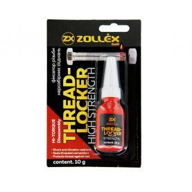 Фиксатор резьбы Zollex Threadlocker красный для неразборных соединений BFS-6 10г