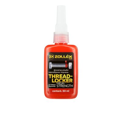 Фиксатор резьбы Zollex Threadlocker красный для неразборных соединений BFS-8 50г