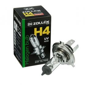 Автолампа Zollex Halogen UV Filter 10027 (P43t, H4, 2800K, 24V, 75/70W)