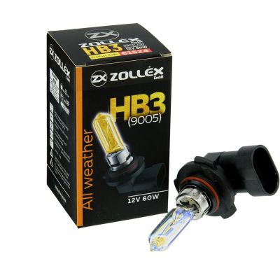 Автолампа Zollex All Weather 61524 (P20d, HB3, 3250K 12V, 60W)