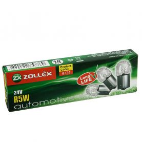 Автолампа Zollex 9724 (BA15s, R5W, 24V, 5W)