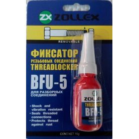 Фиксатор резьбы Zollex Threadlocker красный для неразборных соединений BFS-4 5г