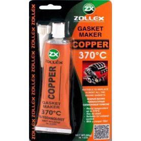 Герметик прокладка Zollex Copper Gasket Maker + 370 ° C мідний 25г