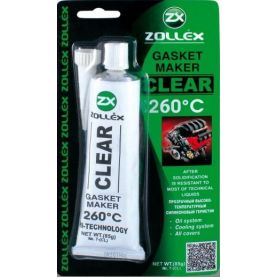 Герметик прокладка Zollex Clear Gasket Maker +260 ° C прозорий 85г
