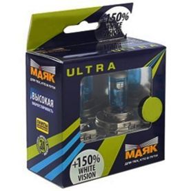 Автолампа МАЯК Ultra White Vision +150% комплект (P14.5s, H1, 12V, 55W) MK 82120WV+150