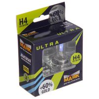 Автолампа МАЯК Ultra Gold +60% комплект (P43t, H4, 12V, 60/55W) MK 82420G+60