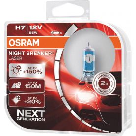 Автолампа Osram Night Breaker NextGen +150% комплект (PX26d, H7, 3200К, 12V, 55W) 64210 NL-HCB