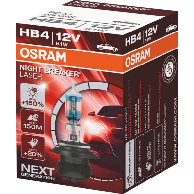 Автолампа Osram Night Breaker +150% (P22d, HB4, 3200К, 12V, 51W) 9006 NL