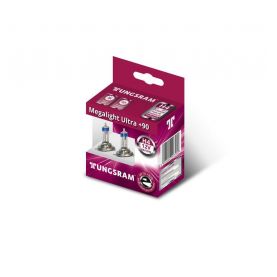 Автолампа TUNGSRAM Megalight Ultra +90 комплект (P43t, H4, 12V, 60/55W) TU 50440SXU.2D
