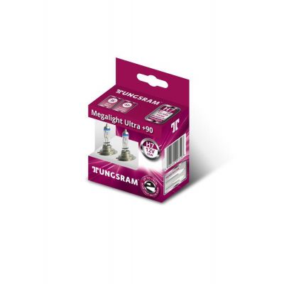 Автолампа TUNGSRAM Megalight Ultra +90 комплект (PX26d, H7, 12V, 55W) TU 58520SXU.2D