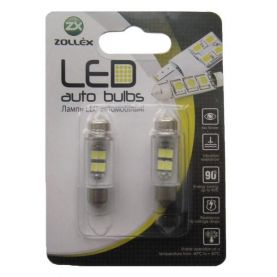 Автолампа Zollex LED V1003 1шт. (Festoon/36mm, white, 12V, SMD 2835x4)
