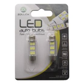 Автолампа Zollex LED V1004 1шт. (Festoon/36mm, white, 12V, SMD 2835x6)