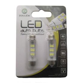 Автолампа Zollex LED V100444 1шт. (Festoon/44mm, white, 12V, SMD 2835x6)