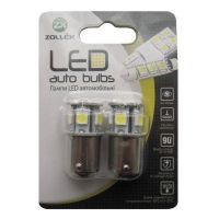 Автолампа Zollex LED S0907 1шт. (S25 / BA15S, білий, 12V, SMD 5050x8)