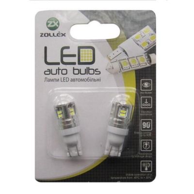 Автолампа Zollex LED T1178 1шт. (T10, white, 12V, SMD 3014x12)