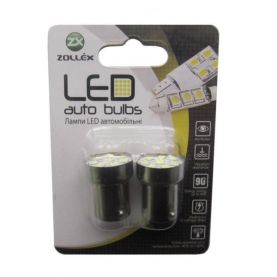 Автолампа Zollex LED S0805 1шт. (G18.5/BA15S, white, 12V, SMD 2835x8)