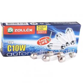 Автолампа Zollex 60013 (SV8.5-8, C10W, 12V, 10W)